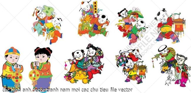 cac hinh anh decor tranh nam moi cac chu tieu file vector